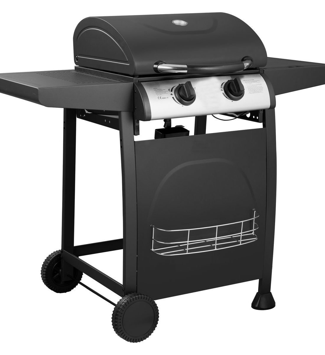 Famous Garden uk Freestanding Stainless Steel Gas BBQ with 2 burners and side trays complete