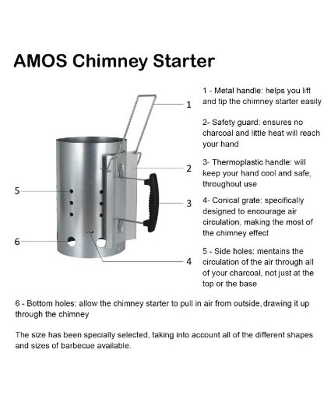 Famous Garden uk Charcoal Chimney Starter Kamado Grill Accessory Details