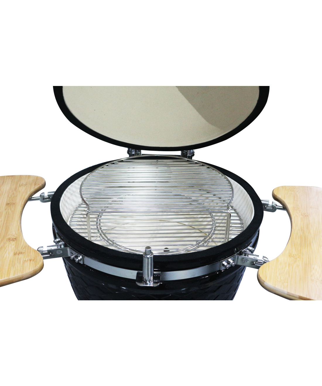 Famous Garden uk Cooking Grid Expander on grill lid open Kamado Grill Accessory