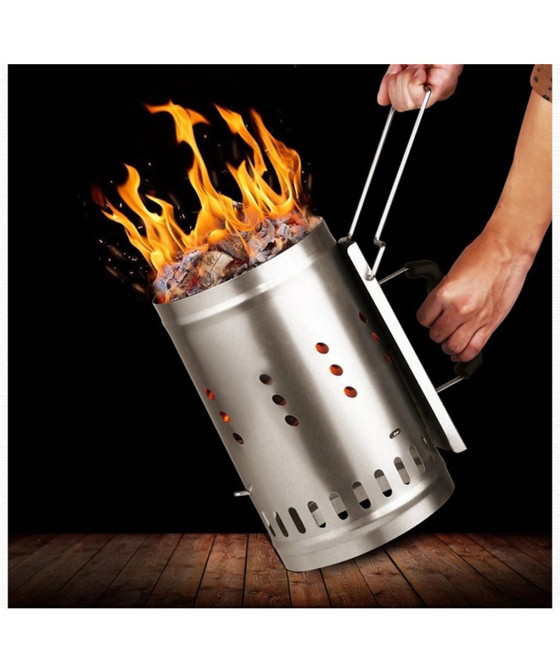 Famous Garden uk Charcoal Chimney Starter Kamado Grill Accessory lit