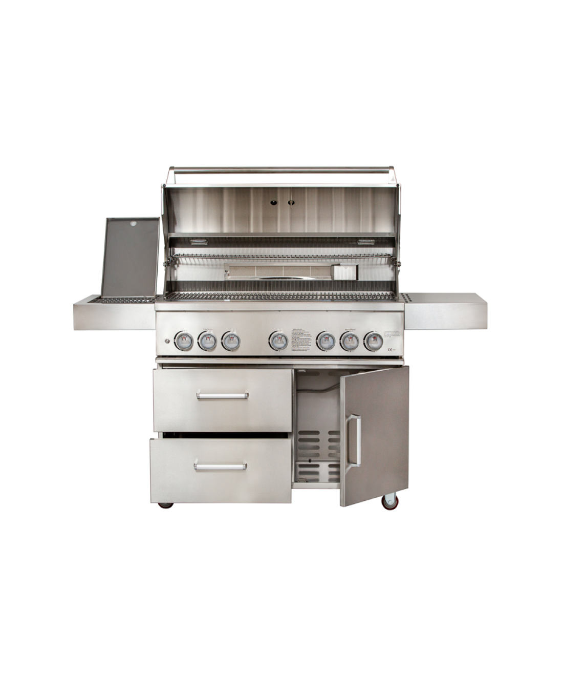 Famous Garden UK Bilbury 5 Freestanding BBQ Whistler Grills front open lid