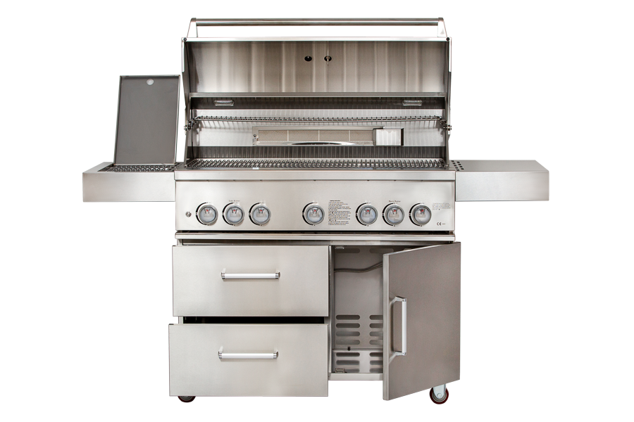 Famous Garden UK Bilbury 5 Freestanding BBQ Whistler Grills front no background