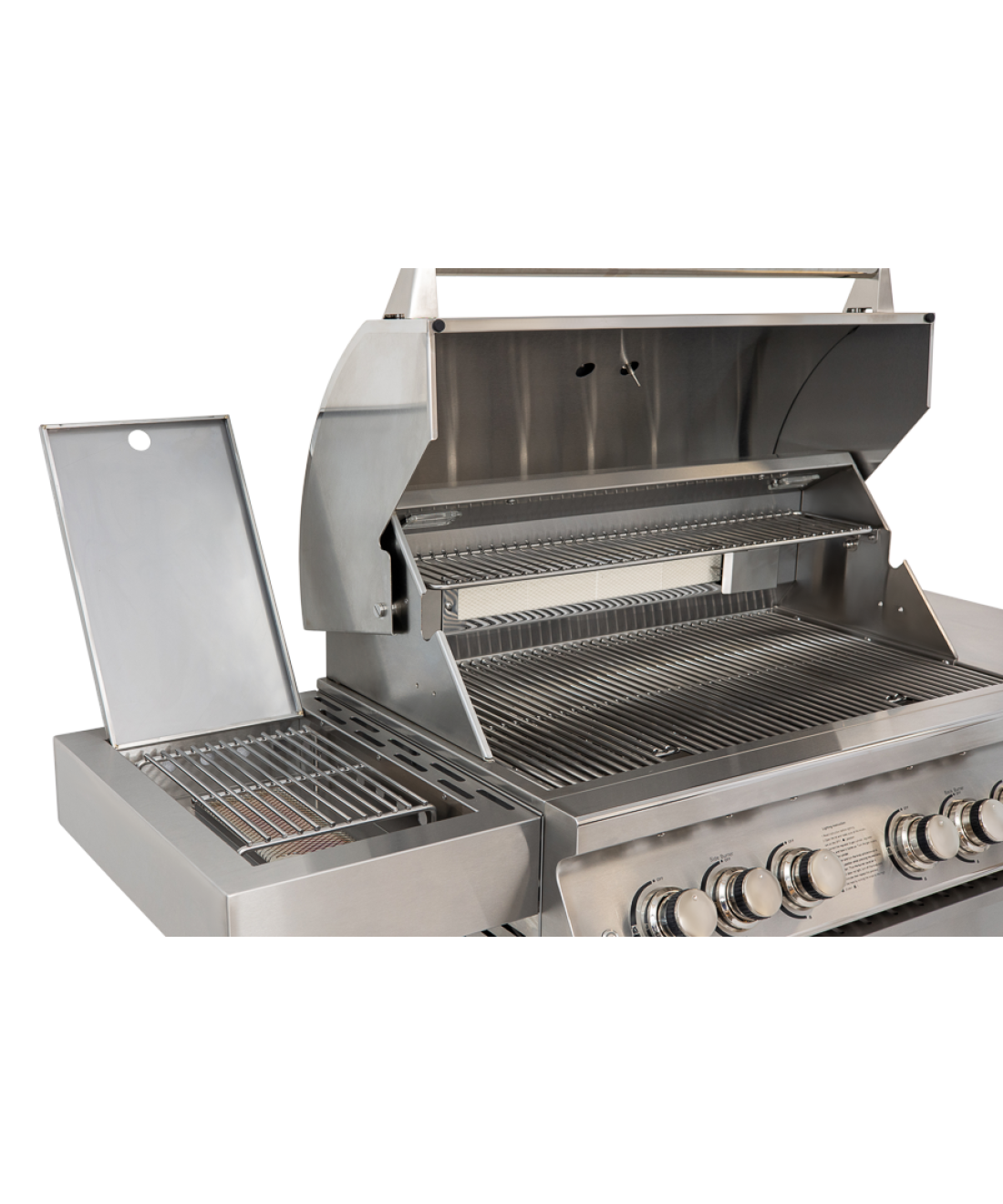 Bilbury 4 Freestanding BBQ whistler Grills famous Garden UK head open angle