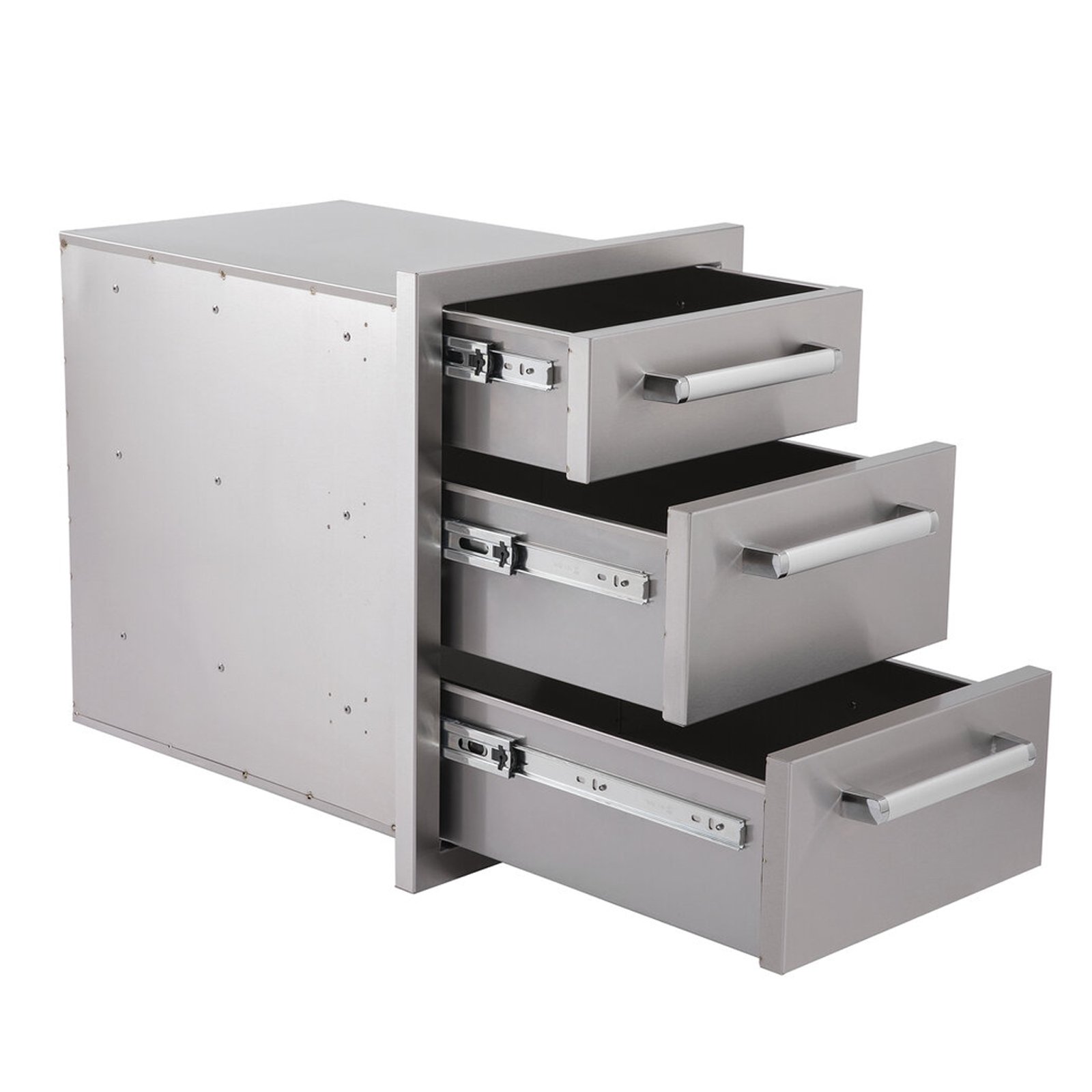 famous Garden Whistler triple door draw open built in range