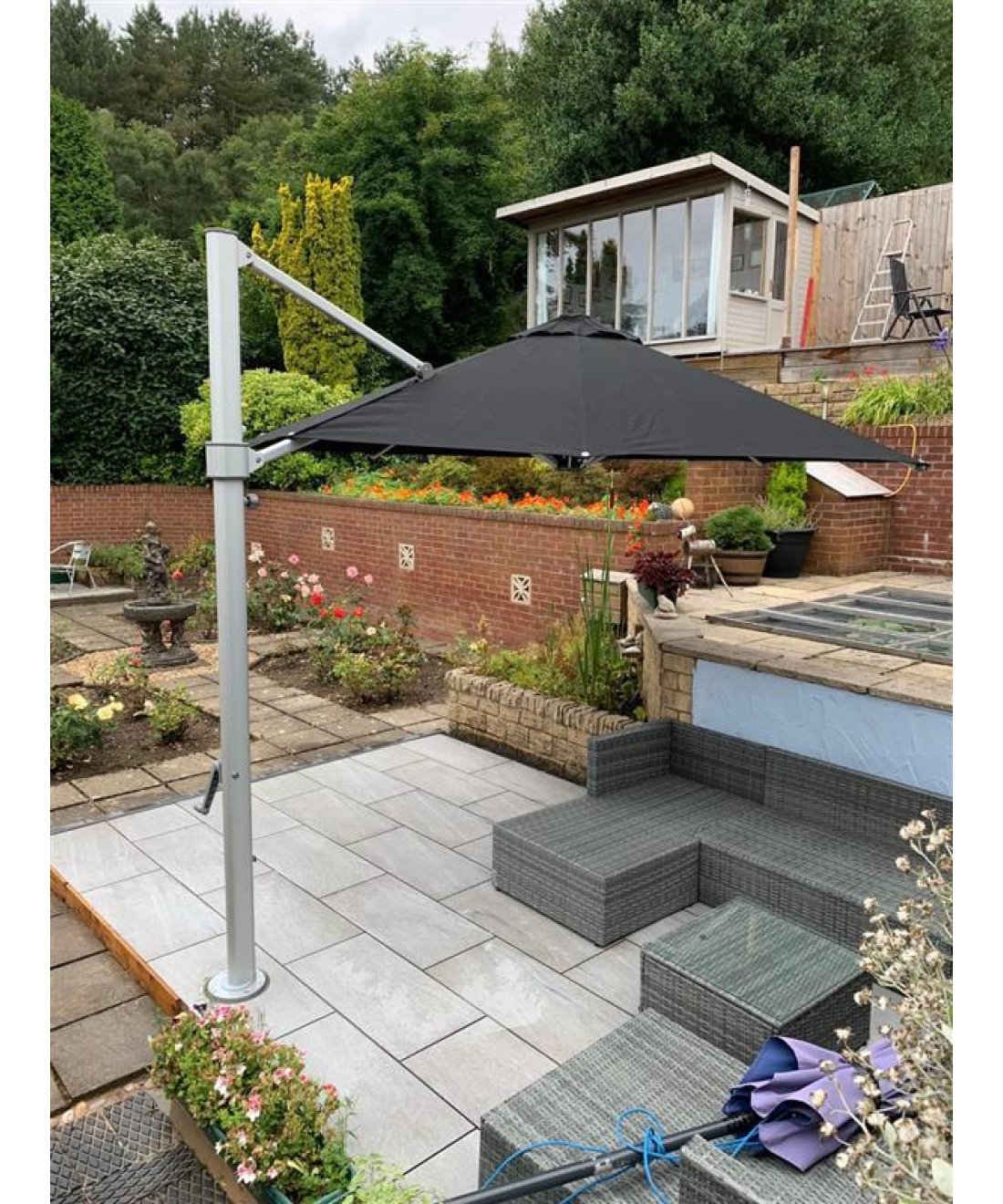 black aurora cantilever from intashade by famous garden uk