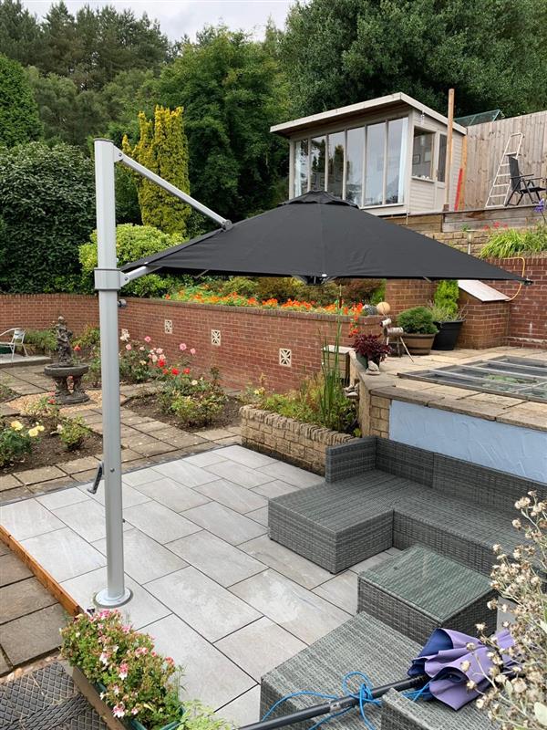 black aurora cantilever from intashade by famous garden uk