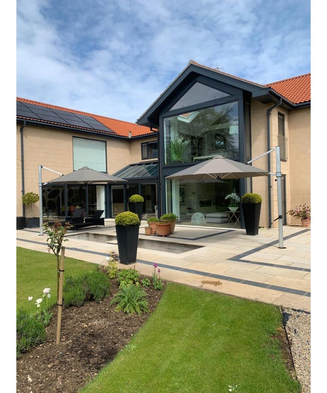 two cantilever parasols